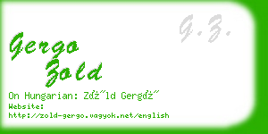 gergo zold business card